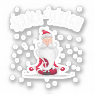 Nama-sleigh Namasleigh Funny Santa Yoga Christmas Sticker