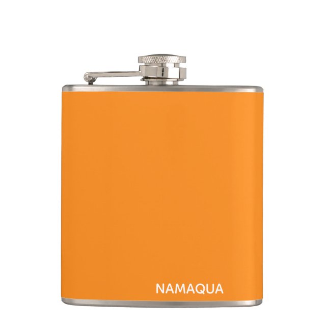 Namaqua orange color name flask (Front)