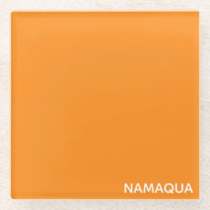 Namaqua orange color name glass coaster