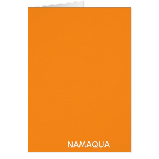 Namaqua orange colour name cards (Front)