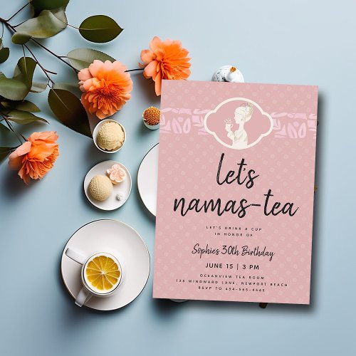 Namas_tea Funny Cute Chic Tea Party 30th Birthday Invitation