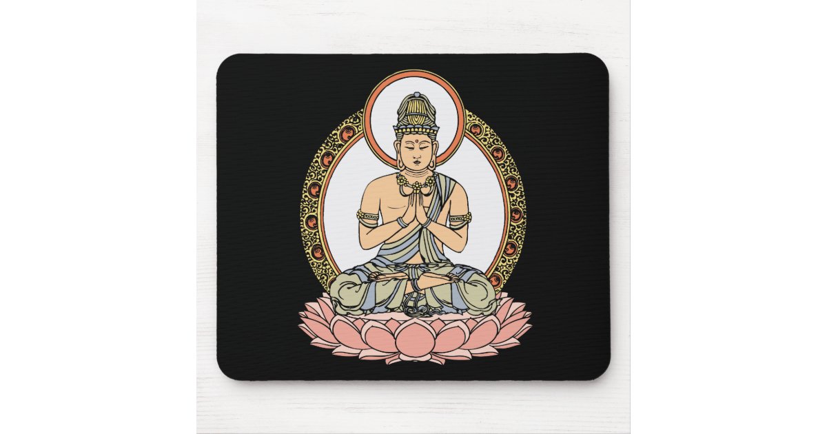 Buddha Meditation Desk Mat / Mouse Pad / Zen, Calming, Relaxing Office  Accessories Gift