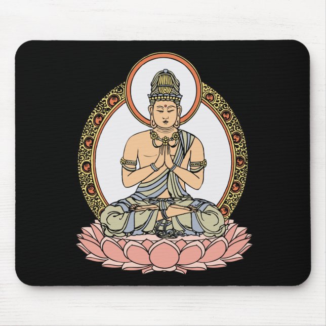 Namaskara Mudra Buddha Mouse Pad (Front)