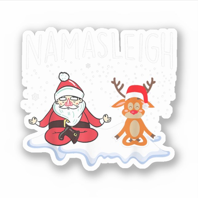 NamaSleigh Christmas Yoga Namaste T-Shirt Sticker (Front)