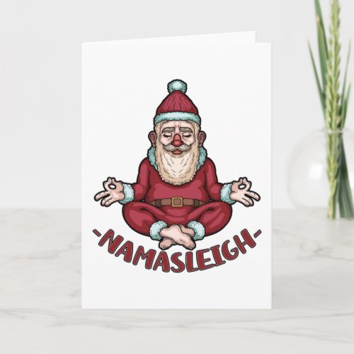 Namasleigh Funny Santa Claus Yoga Meditate Xmas Card