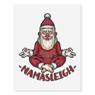Namasleigh Funny Santa Claus Yoga Meditate Xmas Temporary Tattoos