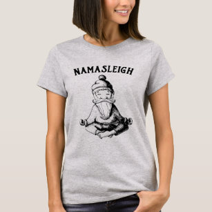 Namasleigh Santa Christmas Meditation Yoga Holiday T-Shirt