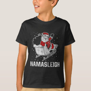 Namasleigh Santa Claus's Reindeer Sending Present  T-Shirt