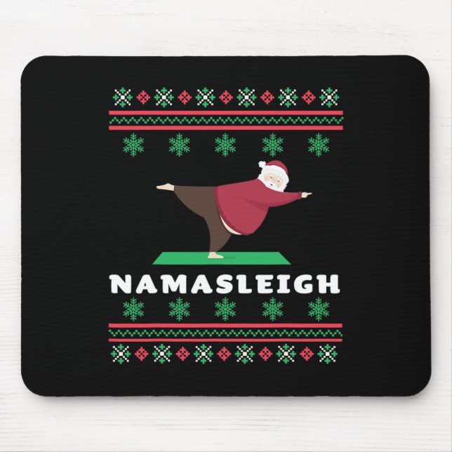Namasleigh Santa Doing Yoga  Mouse Pad (Front)