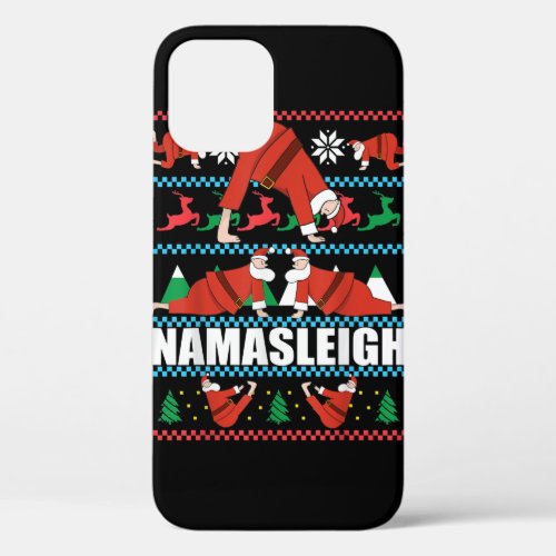 NAMASLEIGH Ugly Christmas Sweater Meme Santa Claus iPhone 12 Case