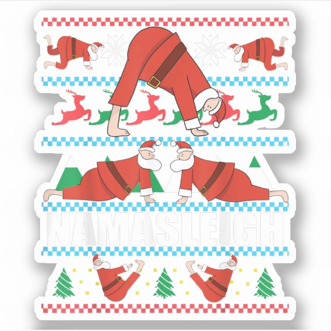 NAMASLEIGH Ugly Christmas Sweater Meme Santa Claus Sticker (Front)