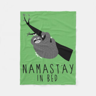 namast'ay in bed sloth fleece blanket