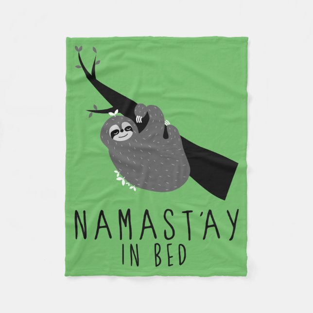 namast'ay in bed sloth fleece blanket (Front)