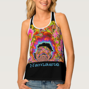 namaste -abstract surreal sunflower fields mandala tank top