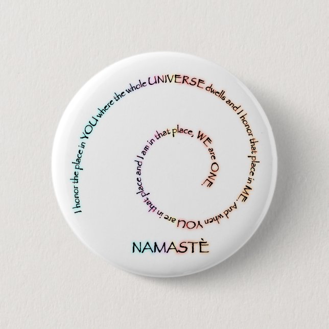 Namaste and its Meaning Button (Front)