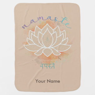 Namaste and Lotus Design Baby Blanket