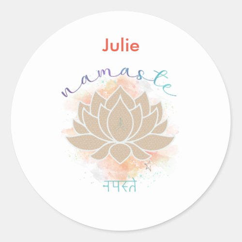 Namaste and Lotus Design  Classic Round Sticker
