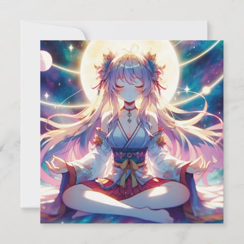 Namaste Anime Girl Meditating