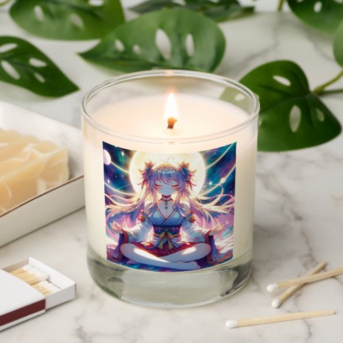 Namaste Anime Girl Meditating Scented Candle