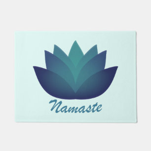 Namaste Aquamarine Lotus Flower Doormat