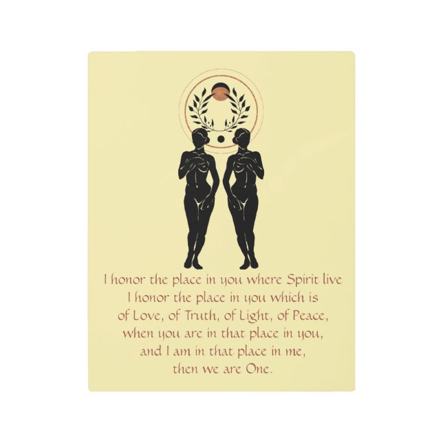 Namaste & Astra Feminine Metal Wall Art (Front)