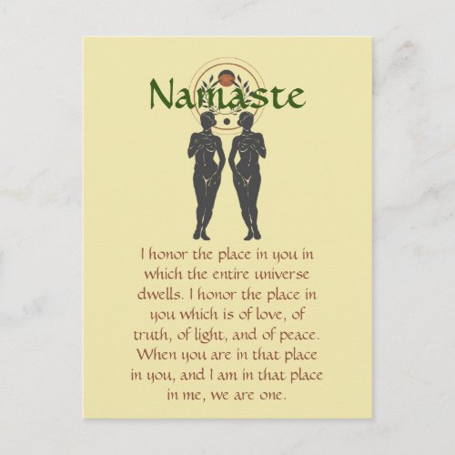 Namaste  Astra Feminine Word Art Postcard