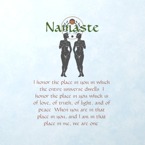 Namaste  Astra Feminine Word Art   Wall Decal