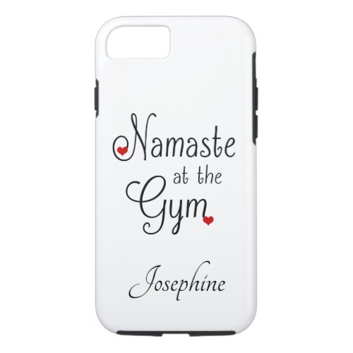 Namaste at the Gym Hearts Personalized Phone Cases