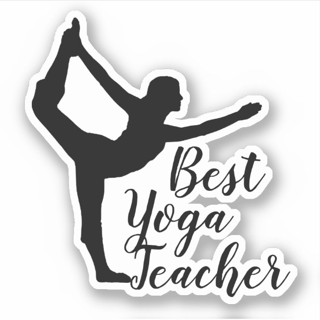 Namaste Best Yoga Teacher Sticker (Front)