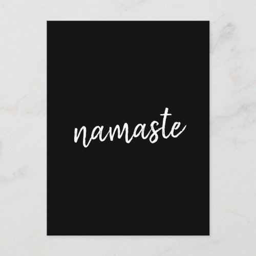 Namaste  Black Yoga Modern Spiritual Meditation Postcard