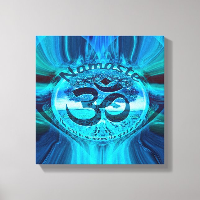 Namaste Blue Glow Canvas Print (Front)