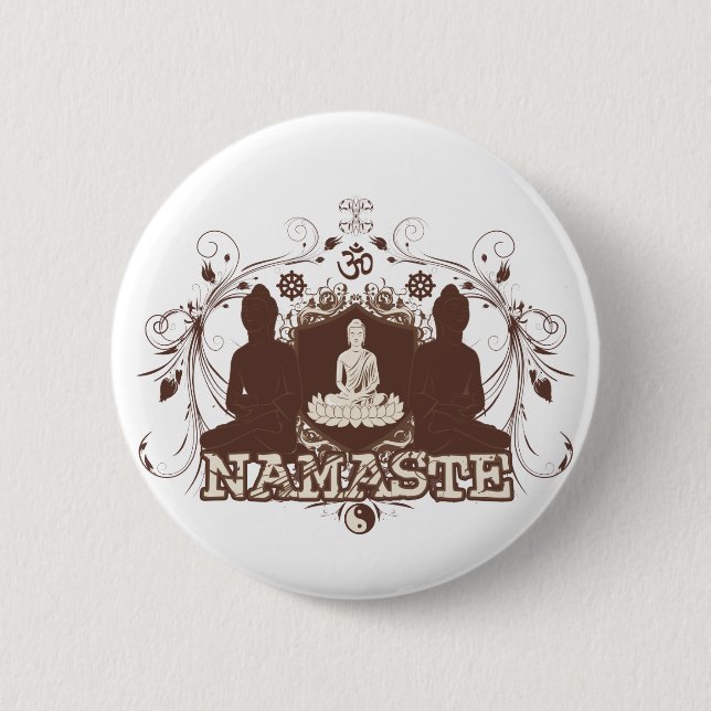 Namaste Buddha Button (Front)