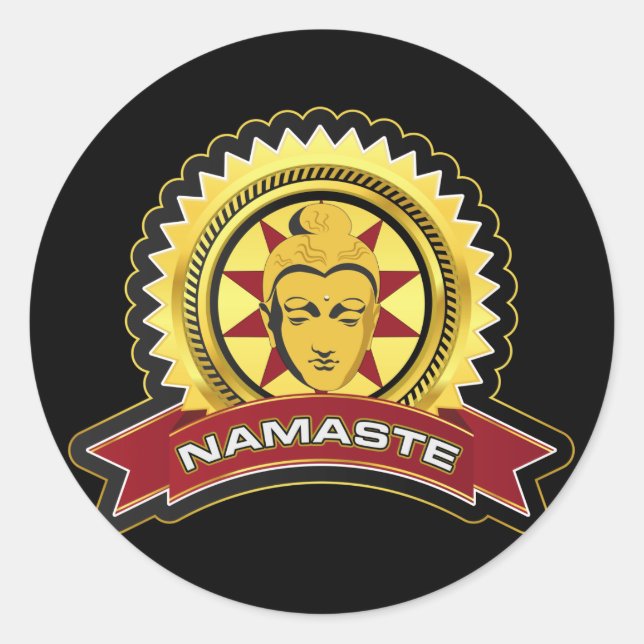 Namaste Buddha Logo Classic Round Sticker (Front)