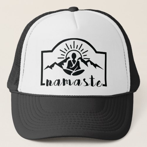 Namaste buddha mountain enlightened trucker hat