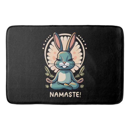 namaste bunny yoga rabbit meditation bath mat