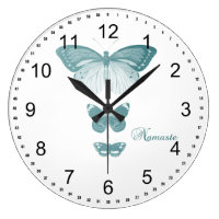 Namaste Butterflies Large Clock