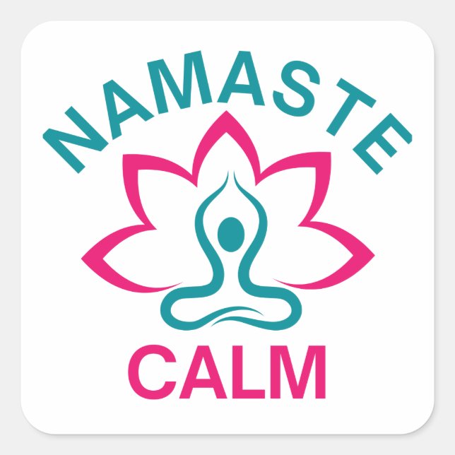 Namaste Calm Square Sticker (Front)
