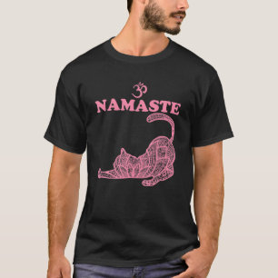 Namaste Cat Yoga Pose Om Symbol Funny Yoga Gift Fo T-Shirt