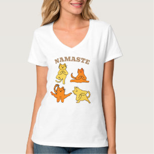 Namaste Cats Shirt - Funny Cat Yoga Womens Tee