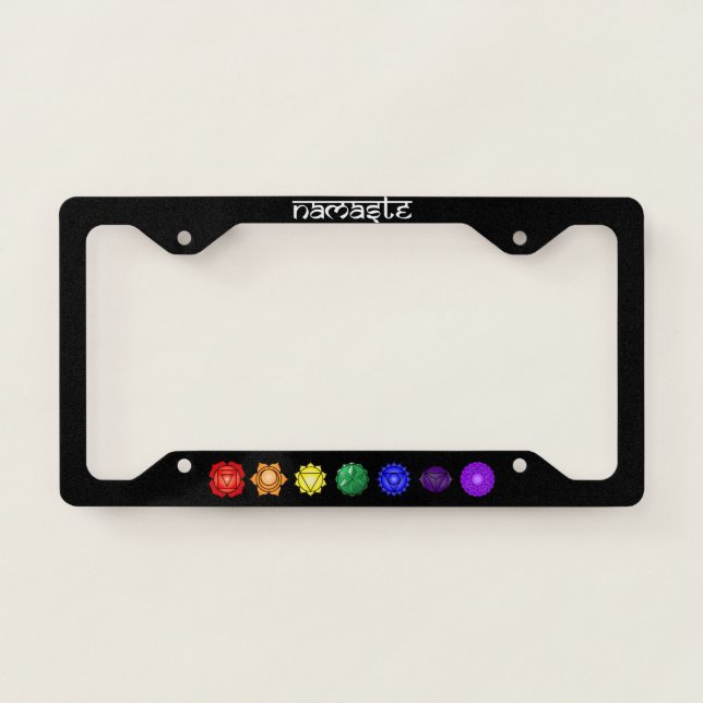 Namaste Chakra License Plate Frame (Front)