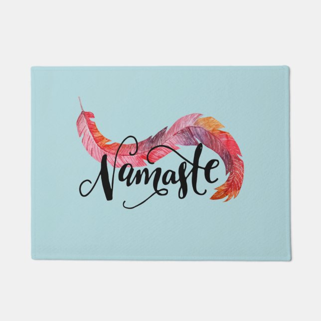 Namaste Colorful Feather Doormat (Front)