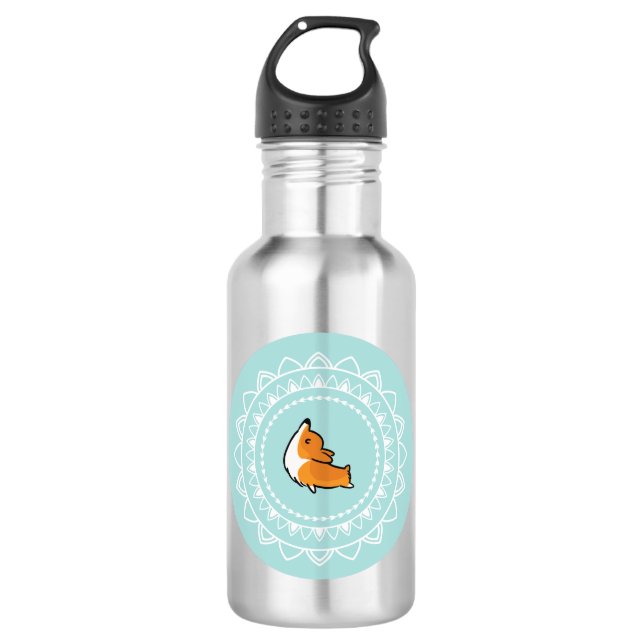 Namaste Corgi Emblem Water Bottle (Front)