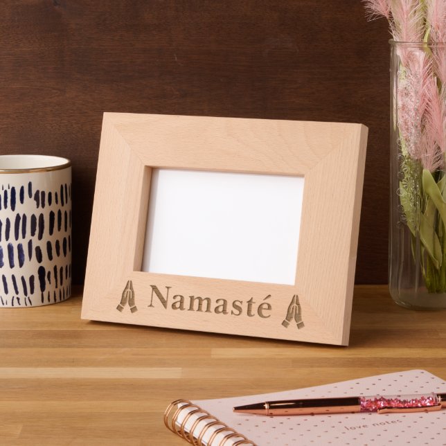 Namasté custom etched picture frame made of wood (Left)