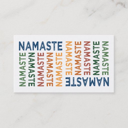 Customizable Namaste Cute Colorful Business Card