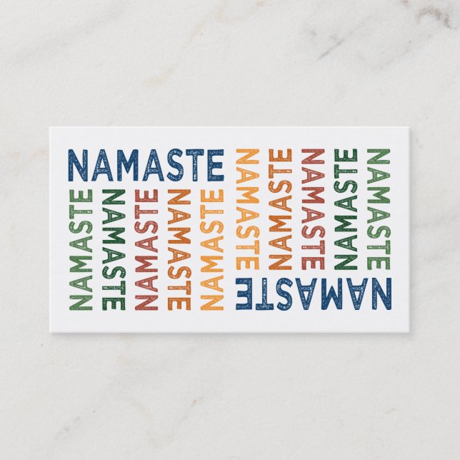 Namaste Cute Colorful Business Card (Front)