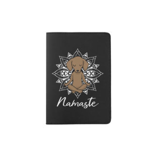 Namaste Dachshund Yoga Passport Holder