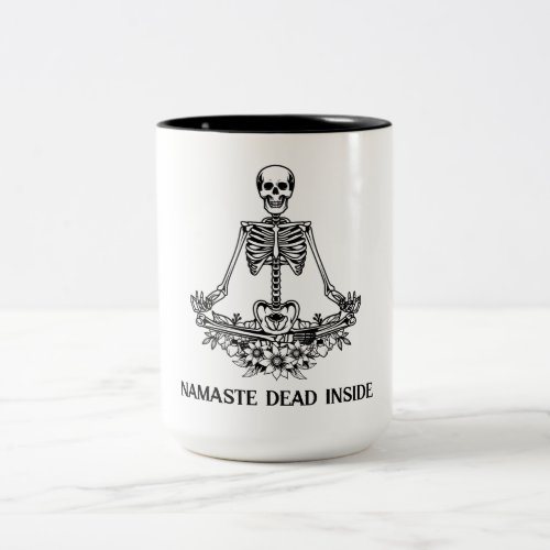 Namaste Dead Inside Two_Tone Coffee Mug
