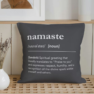 Namaste Definition Black And White Yoga Decor Throw Pillow