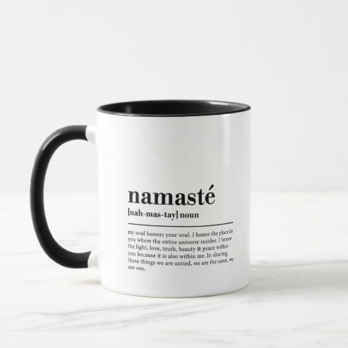 Namaste Definition Yoga Modern Minimal Meditation Mug