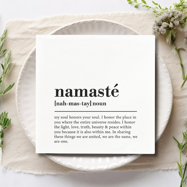 Namaste Definition Yoga Modern Minimal Meditation Napkins (Creator Uploaded)